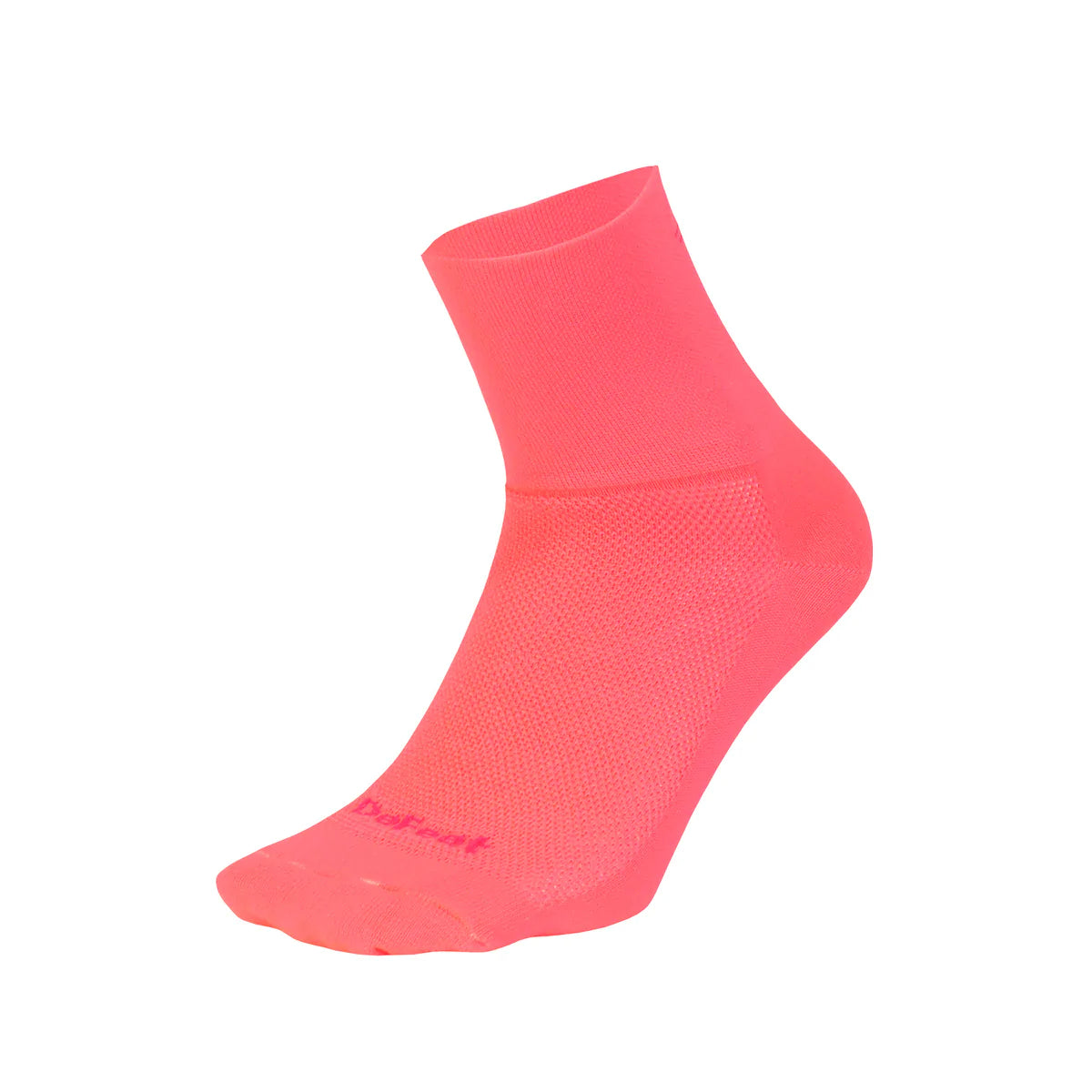 Aireator 3" cuff cycling sock in pink with small tonal pink d-logo on back of cuff