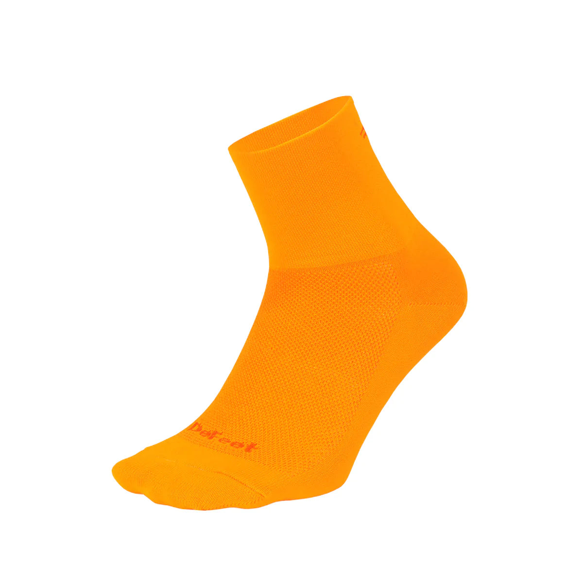 Aireator 3" cuff cycling sock in orange with small tonal orange d-logo on back of cuff