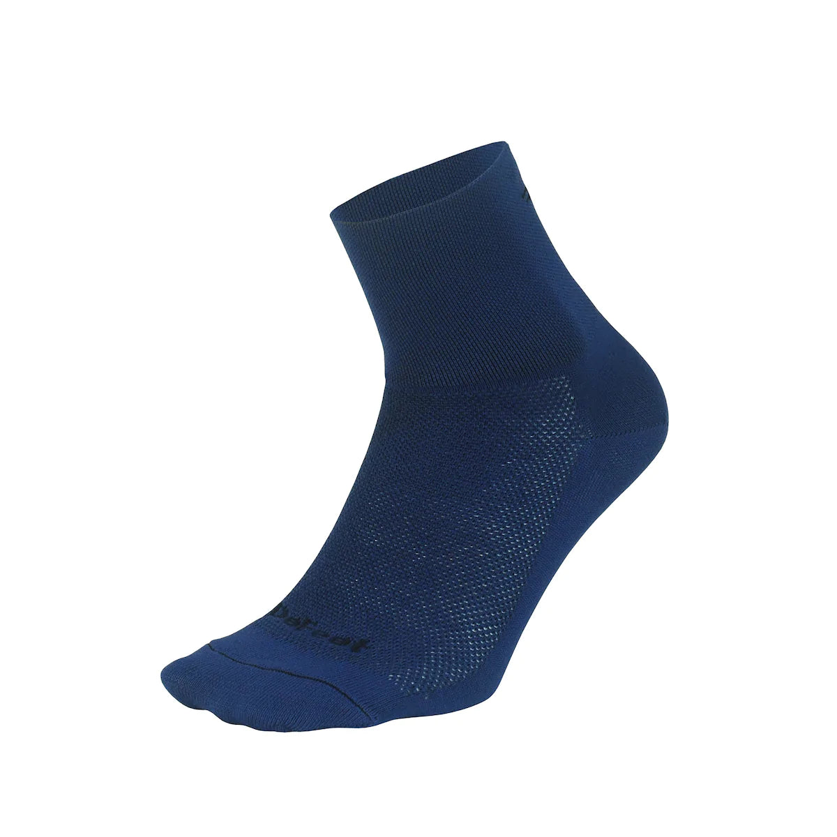 Aireator 3" cuff cycling sock in navy with small black d-logo on back of cuff