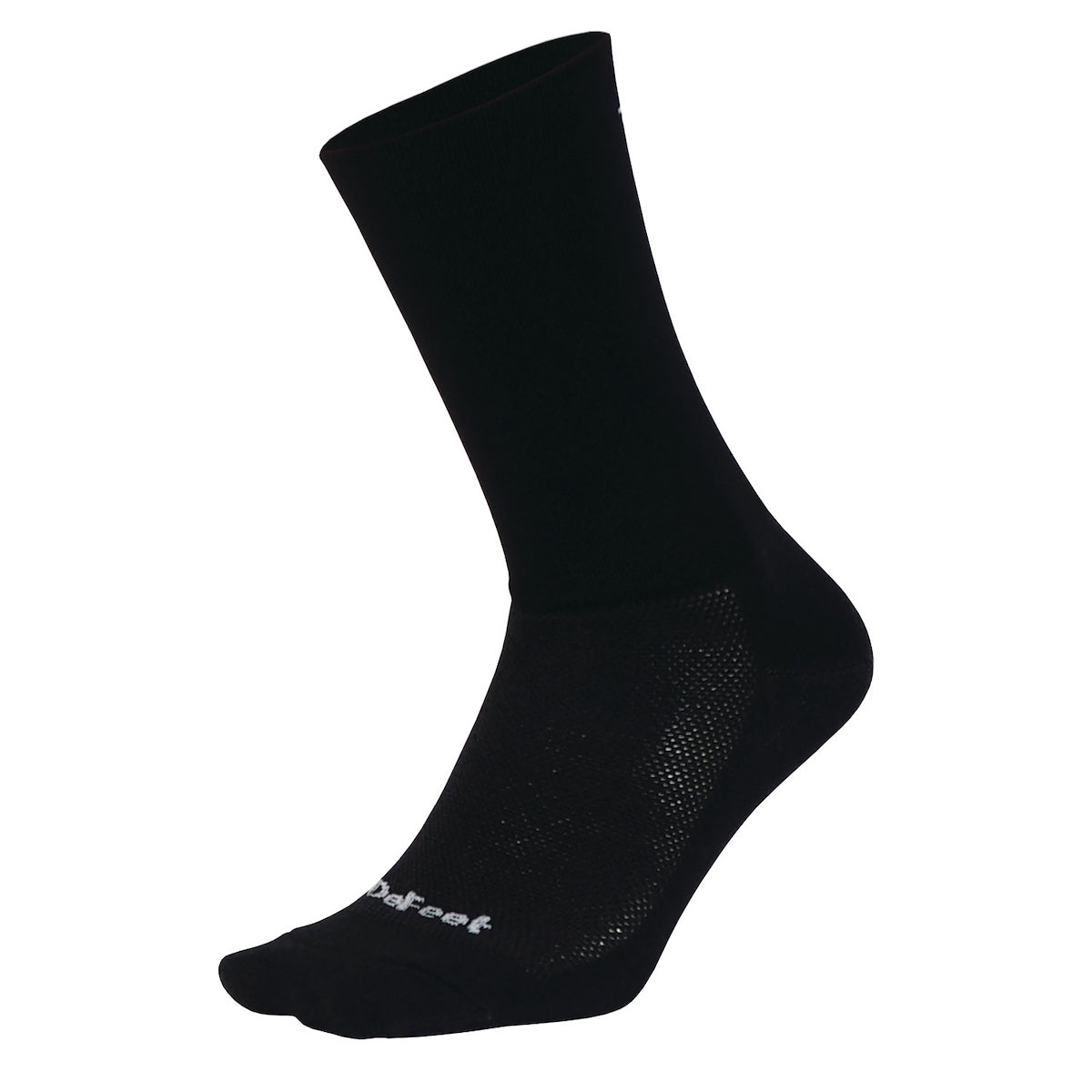 DeFeet Aireator 6" D-Logo cycling sock with 6" double cuff in black