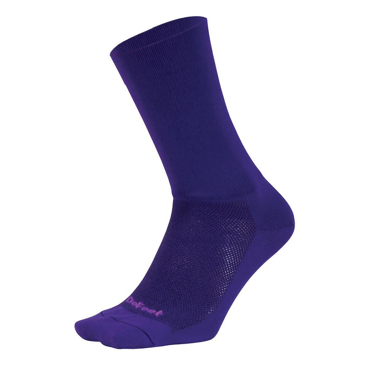 DeFeet Aireator 6" D-Logo cycling sock with 6" double cuff in purple