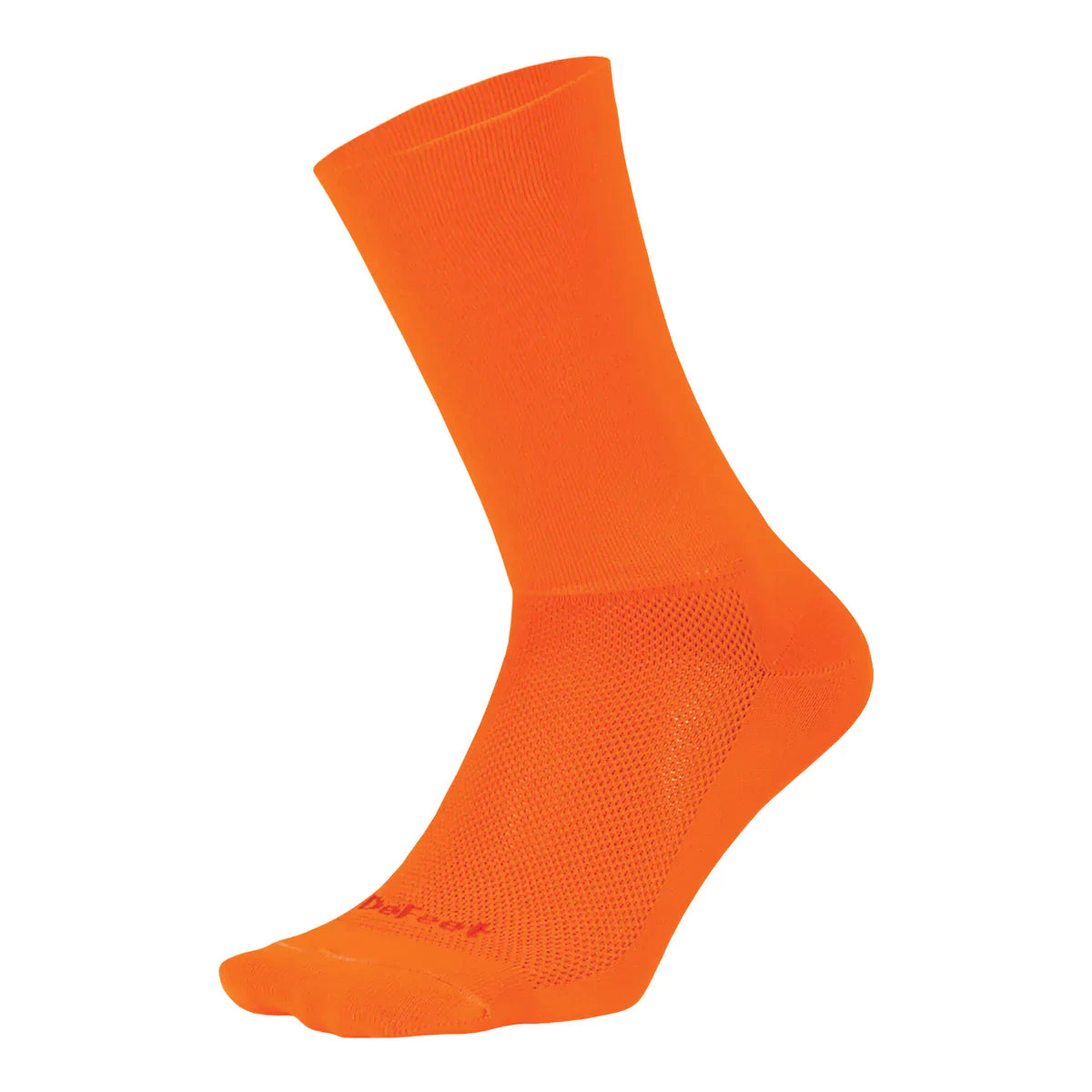 DeFeet Aireator 6" D-Logo cycling sock with 6" double cuff in orange